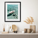 Shop Capri Boat II Photo Art Print-Amalfi Coast Italy, Blue, Coastal, Green, Photography, Portrait, View All-framed poster wall decor artwork