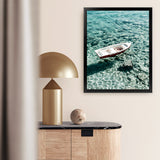 Shop Capri Boat II Photo Art Print-Amalfi Coast Italy, Blue, Coastal, Green, Photography, Portrait, View All-framed poster wall decor artwork