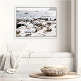 Shop A Day At Fontelina I Photo Canvas Art Print-Amalfi Coast Italy, Blue, Coastal, Hamptons, Landscape, Photography, Photography Canvas Prints, View All-framed wall decor artwork