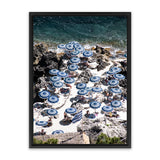Shop La Fontelina From Above I Photo Canvas Print-Blue, Coastal, Photography Canvas Prints, Portrait, View All-framed wall decor artwork