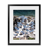 Shop La Fontelina From Above I Photo Art Print-Blue, Coastal, Photography, Portrait, View All-framed poster wall decor artwork