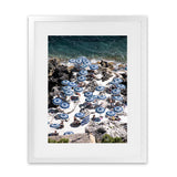 Shop La Fontelina From Above I Photo Art Print-Blue, Coastal, Photography, Portrait, View All-framed poster wall decor artwork