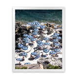 Shop La Fontelina From Above I Photo Art Print-Blue, Coastal, Photography, Portrait, View All-framed poster wall decor artwork