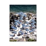 Shop La Fontelina From Above I Photo Canvas Print-Blue, Coastal, Photography Canvas Prints, Portrait, View All-framed wall decor artwork