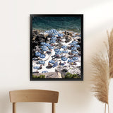 Shop La Fontelina From Above I Photo Art Print-Blue, Coastal, Photography, Portrait, View All-framed poster wall decor artwork