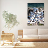 Shop La Fontelina From Above I Photo Canvas Print-Blue, Coastal, Photography Canvas Prints, Portrait, View All-framed wall decor artwork