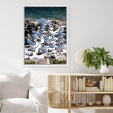 Shop La Fontelina From Above I Photo Canvas Print-Blue, Coastal, Photography Canvas Prints, Portrait, View All-framed wall decor artwork