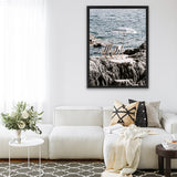 Shop Fontelina Chairs Photo Canvas Art Print-Amalfi Coast Italy, Blue, Brown, Coastal, Photography, Photography Canvas Prints, Portrait, View All-framed wall decor artwork