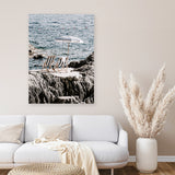 Shop Fontelina Chairs Photo Canvas Art Print-Amalfi Coast Italy, Blue, Brown, Coastal, Photography, Photography Canvas Prints, Portrait, View All-framed wall decor artwork