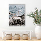 Shop Fontelina Chairs Photo Canvas Art Print-Amalfi Coast Italy, Blue, Brown, Coastal, Photography, Photography Canvas Prints, Portrait, View All-framed wall decor artwork