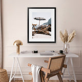 Shop Fontelina Chairs III Photo Art Print-Amalfi Coast Italy, Blue, Brown, Coastal, Photography, Portrait, View All-framed poster wall decor artwork