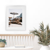 Shop Fontelina Chairs III Photo Art Print-Amalfi Coast Italy, Blue, Brown, Coastal, Photography, Portrait, View All-framed poster wall decor artwork