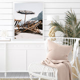 Shop Fontelina Chairs III Photo Art Print-Amalfi Coast Italy, Blue, Brown, Coastal, Photography, Portrait, View All-framed poster wall decor artwork