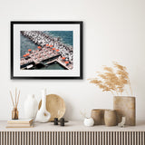 Shop Sorrento Orange Umbrellas I Photo Art Print-Amalfi Coast Italy, Blue, Coastal, Landscape, Orange, Photography, View All-framed poster wall decor artwork