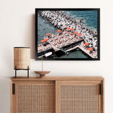 Shop Sorrento Orange Umbrellas I Photo Art Print-Amalfi Coast Italy, Blue, Coastal, Landscape, Orange, Photography, View All-framed poster wall decor artwork