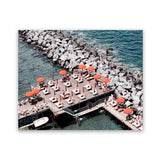 Shop Sorrento Orange Umbrellas I Photo Art Print-Amalfi Coast Italy, Blue, Coastal, Landscape, Orange, Photography, View All-framed poster wall decor artwork