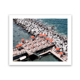 Shop Sorrento Orange Umbrellas I Photo Art Print-Amalfi Coast Italy, Blue, Coastal, Landscape, Orange, Photography, View All-framed poster wall decor artwork