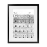 Shop Paris Building B&W II Art Print-Black, Hamptons, Photography, Portrait, View All, White-framed painted poster wall decor artwork