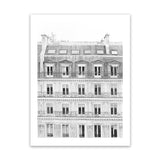 Shop Paris Building B&W II Art Print-Black, Hamptons, Photography, Portrait, View All, White-framed painted poster wall decor artwork