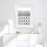 Shop Paris Building B&W II Art Print-Black, Hamptons, Photography, Portrait, View All, White-framed painted poster wall decor artwork
