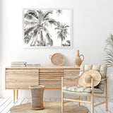 Shop Coconut Palms Photo Art Print-Boho, Botanicals, Coastal, Green, Landscape, Photography, Tropical, View All, White-framed poster wall decor artwork