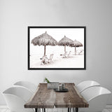 Shop Palm Umbrellas Photo Canvas Art Print-Boho, Coastal, Landscape, Neutrals, Photography Canvas Prints, Tropical, View All, White-framed wall decor artwork