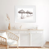 Shop Palm Umbrellas Photo Art Print-Boho, Coastal, Landscape, Neutrals, Photography, Tropical, View All, White-framed poster wall decor artwork