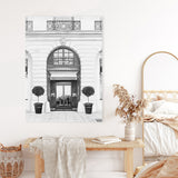 Shop 31 Rue Cambon B&W II Canvas Art Print-Black, Grey, Hamptons, Portrait, View All, White-framed wall decor artwork