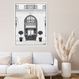 Shop 31 Rue Cambon B&W II Canvas Art Print-Black, Grey, Hamptons, Portrait, View All, White-framed wall decor artwork
