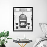 Shop 31 Rue Cambon B&W II Art Print-Black, Grey, Hamptons, Portrait, View All, White-framed painted poster wall decor artwork