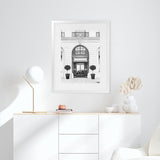 Shop 31 Rue Cambon B&W II Art Print-Black, Grey, Hamptons, Portrait, View All, White-framed painted poster wall decor artwork