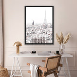 Shop Paris Rooftops Photo Canvas Print-Hamptons, Photography Canvas Prints, Portrait, View All, White-framed wall decor artwork