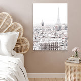 Shop Paris Rooftops Photo Canvas Print-Hamptons, Photography Canvas Prints, Portrait, View All, White-framed wall decor artwork
