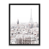 Shop Paris Rooftops Photo Canvas Print-Hamptons, Photography Canvas Prints, Portrait, View All, White-framed wall decor artwork