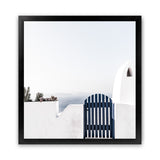 Shop Santorini II (Square) Photo Art Print-Blue, Greece, Photography, Square, View All, White-framed poster wall decor artwork