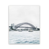 Shop Sydney Harbour Bridge Art Print-Coastal, Grey, Portrait, Rectangle, View All, White-framed painted poster wall decor artwork