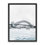 Shop Sydney Harbour Bridge Canvas Art Print-Coastal, Grey, Portrait, Rectangle, View All, White-framed wall decor artwork