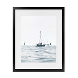 Shop Sailboats Art Print-Blue, Coastal, Hamptons, Portrait, Rectangle, View All, White-framed painted poster wall decor artwork