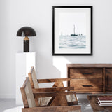 Shop Sailboats Art Print-Blue, Coastal, Hamptons, Portrait, Rectangle, View All, White-framed painted poster wall decor artwork