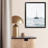 Shop Sailboats Art Print-Blue, Coastal, Hamptons, Portrait, Rectangle, View All, White-framed painted poster wall decor artwork