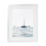 Shop Sailboats Art Print-Blue, Coastal, Hamptons, Portrait, Rectangle, View All, White-framed painted poster wall decor artwork