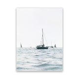Shop Sailboats Canvas Art Print-Blue, Coastal, Hamptons, Portrait, Rectangle, View All, White-framed wall decor artwork