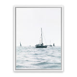 Shop Sailboats Canvas Art Print-Blue, Coastal, Hamptons, Portrait, Rectangle, View All, White-framed wall decor artwork