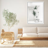 Shop Casa Di Palme II Canvas Art Print-Botanicals, Coastal, Green, Portrait, Tropical, View All, White-framed wall decor artwork