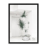 Shop Casa Di Palme II Canvas Art Print-Botanicals, Coastal, Green, Portrait, Tropical, View All, White-framed wall decor artwork