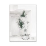Shop Casa Di Palme II Canvas Art Print-Botanicals, Coastal, Green, Portrait, Tropical, View All, White-framed wall decor artwork
