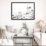 Shop Oia Photo Canvas Art Print-Greece, Landscape, Photography, Photography Canvas Prints, View All, White-framed wall decor artwork