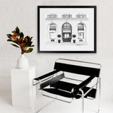 Shop 31 Rue Cambon B&W Art Print-Black, Grey, Hamptons, Landscape, Neutrals, View All, White-framed painted poster wall decor artwork