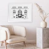 Shop 31 Rue Cambon B&W Art Print-Black, Grey, Hamptons, Landscape, Neutrals, View All, White-framed painted poster wall decor artwork