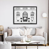 Shop 31 Rue Cambon B&W Canvas Art Print-Black, Grey, Hamptons, Landscape, Neutrals, View All, White-framed wall decor artwork